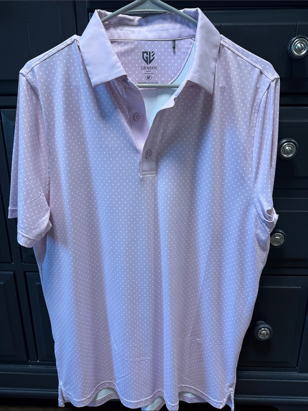 Graham Men's Lavender Microdot Polo